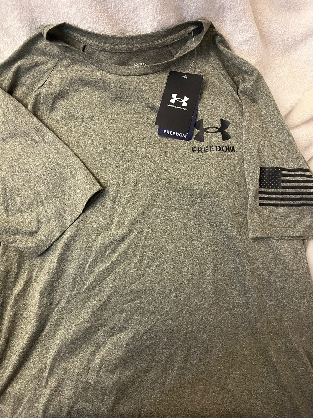 Under Armour Freedom Heather Olive Green Short Sleeve Tee